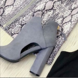 Faux suede heel bootie